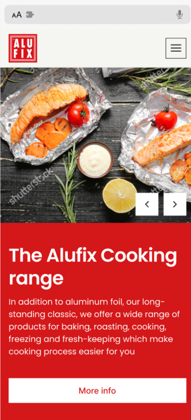 The Alufix WordPress website mobile version screenshot