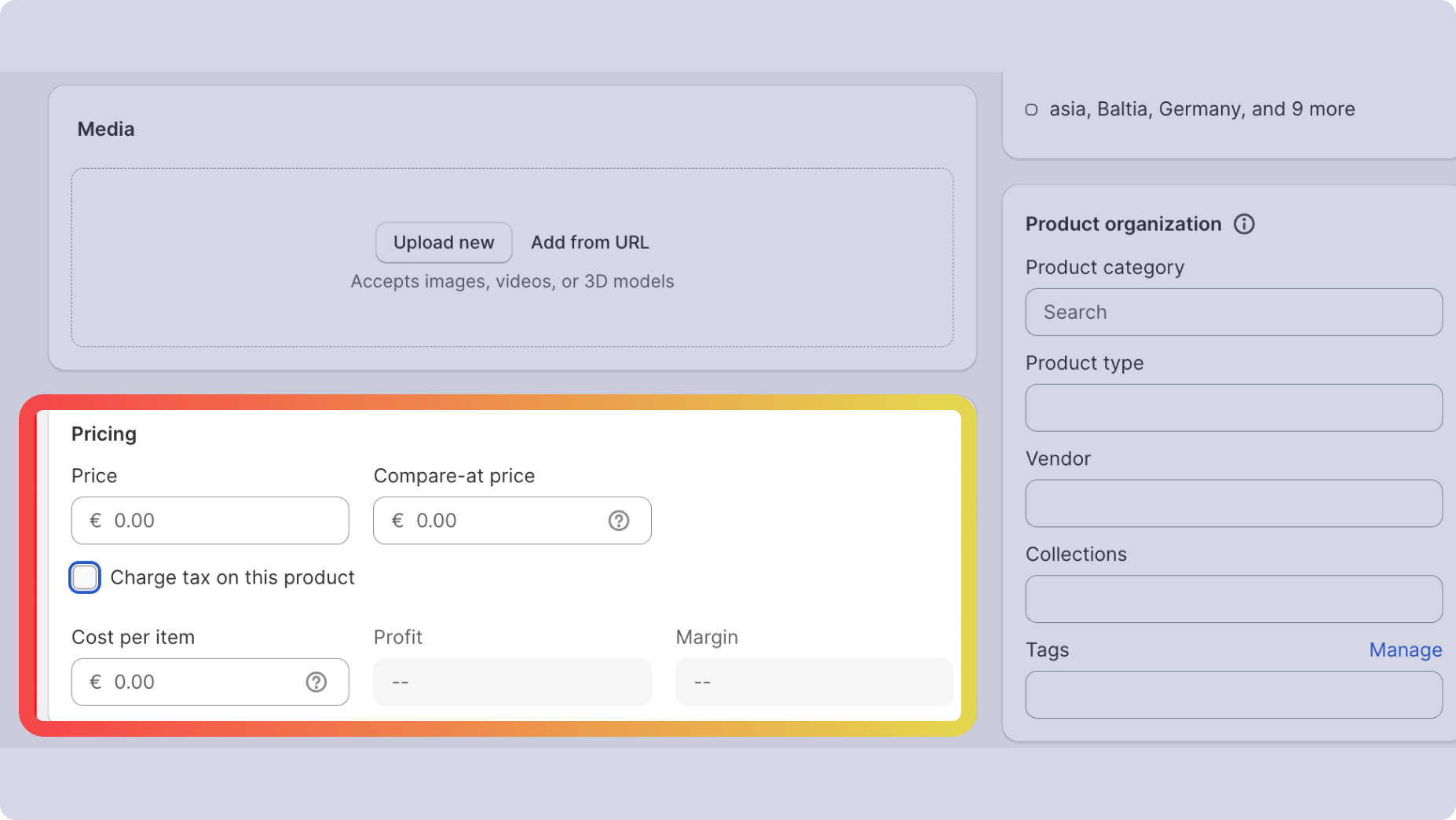 Screenshot of WooCommerce admin panel with taxes configuration field