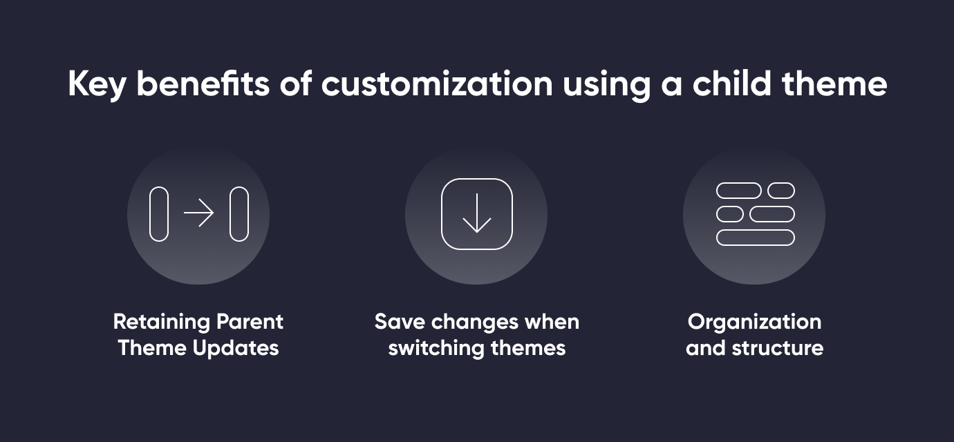 Key benefits of customization using a child theme